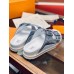 Louis Vuitton LV Trainer Mules In Silver Metallic Leather