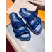 Louis Vuitton LV Trainer Mules In Blue Suede Leather