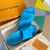 Louis Vuitton Waterfront Mules In Blue Monogram Rubber