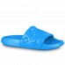Louis Vuitton Waterfront Mules In Blue Monogram Rubber