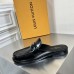 Louis Vuitton Major Open-back Loafers In Black Leather Louis Vuitton Major Open-back Loafers In Black Leather