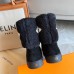Louis Vuitton Snowdrop Flat Ankle Boots In Black Suede with Shearling