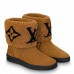 Louis Vuitton Snowdrop Flat Ankle Boots In Brown Suede with Shearling
