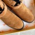 Louis Vuitton Snowdrop Flat Ankle Boots In Brown Suede with Shearling