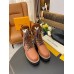 Louis Vuitton Brown Territory Flat Ranger Boots with Shearling