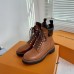 Louis Vuitton Territory Flat Ranger Boots In Brown Calfskin Louis Vuitton Territory Flat Ranger Boots In Brown Calfskin