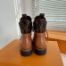 Louis Vuitton Territory Flat Ranger Boots In Brown Calfskin Louis Vuitton Territory Flat Ranger Boots In Brown Calfskin