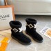 Louis Vuitton Snowdrop Flat Ankle Boots In Black Suede with Shearling