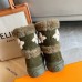 Louis Vuitton Snowdrop Flat Ankle Boots In Khaki Suede with Shearling
