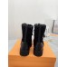 Louis Vuitton Territory Flat Ranger Boots In Black Leather with Wool