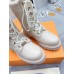 Louis Vuitton Territory Flat Ranger Boots In Cream Leather with Wool Louis Vuitton Territory Flat Ranger Boots In Cream Leather with Wool