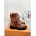 Louis Vuitton Territory Flat Ranger Boots In Brown Leather with Wool
