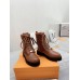 Louis Vuitton Territory Flat Ranger Boots In Brown Leather with Wool