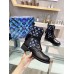 Louis Vuitton Metropolis Flat Ranger Boots In Monogram Denim