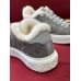 Louis Vuitton Time Out Sneakers in Grey Suede with Shearling