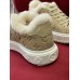Louis Vuitton Time Out Sneakers in Beige Suede with Shearling