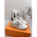 Louis Vuitton Women's White Run Away Sneakers with Gold Details Louis Vuitton Women's White Run Away Sneakers with Gold Details