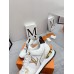 Louis Vuitton Women's White Run Away Sneakers with Gold Details Louis Vuitton Women's White Run Away Sneakers with Gold Details