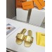 Louis Vuitton Shake Flat Mules In Gold Metallic Lambskin