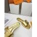 Louis Vuitton Shake Flat Mules In Gold Metallic Lambskin
