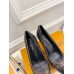 Louis Vuitton Signature Pumps in Black Leather with Monogram Canvas Louis Vuitton Signature Pumps in Black Leather with Monogram Canvas
