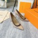 Louis Vuitton Signature Pumps in Nude Leather with Monogram Canvas Louis Vuitton Signature Pumps in Nude Leather with Monogram Canvas