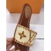 Louis Vuitton Lock It Flat Mules In Raffia