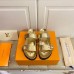Louis Vuitton Bom Dia Comfort Mules In Gold Metallic Leather Louis Vuitton Bom Dia Comfort Mules In Gold Metallic Leather