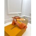 Louis Vuitton Shake Sandals 55mm In Orange Patent Calfskin