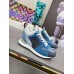 Louis Vuitton Women's Run Away Sneakers In Blue Monogram Denim Louis Vuitton Women's Run Away Sneakers In Blue Monogram Denim