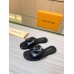 Louis Vuitton LV Isola Flat Slides In Black Calfskin Louis Vuitton LV Isola Flat Slides In Black Calfskin