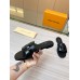 Louis Vuitton LV Isola Flat Slides In Black Calfskin Louis Vuitton LV Isola Flat Slides In Black Calfskin