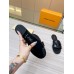 Louis Vuitton LV Isola Flat Slides In Black Calfskin Louis Vuitton LV Isola Flat Slides In Black Calfskin