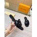 Louis Vuitton LV Isola Flat Slides In Black Calfskin Louis Vuitton LV Isola Flat Slides In Black Calfskin