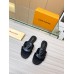 Louis Vuitton LV Isola Flat Slides In Black Calfskin Louis Vuitton LV Isola Flat Slides In Black Calfskin
