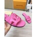 Louis Vuitton LV Isola Flat Slides In Pink Calfskin Louis Vuitton LV Isola Flat Slides In Pink Calfskin
