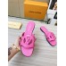 Louis Vuitton LV Isola Flat Slides In Pink Calfskin Louis Vuitton LV Isola Flat Slides In Pink Calfskin