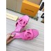 Louis Vuitton LV Isola Flat Slides In Pink Calfskin Louis Vuitton LV Isola Flat Slides In Pink Calfskin