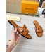 Louis Vuitton LV Isola Flat Slides In Brown Calfskin