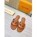 Louis Vuitton LV Isola Flat Slides In Brown Calfskin