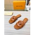 Louis Vuitton LV Isola Flat Slides In Brown Calfskin