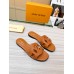 Louis Vuitton LV Isola Flat Slides In Brown Calfskin