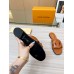 Louis Vuitton LV Isola Flat Slides In Brown Calfskin