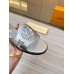 Louis Vuitton LV Isola Flat Slides In Silver Metallic Leather