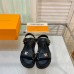 Louis Vuitton LV Sunset Comfort Flat Sandals In Black Leather Louis Vuitton LV Sunset Comfort Flat Sandals In Black Leather