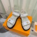 Louis Vuitton LV Sunset Comfort Flat Sandals In White Leather Louis Vuitton LV Sunset Comfort Flat Sandals In White Leather