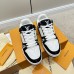 Louis Vuitton Men's LV Trainer Sneakers in White Monogram Leather with Denim