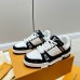 Louis Vuitton Men's LV Trainer Sneakers in White Monogram Leather with Denim