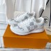 Louis Vuitton Men's Run Away Sneakers in White Damier-embossed Leather Louis Vuitton Men's Run Away Sneakers in White Damier-embossed Leather