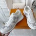 Louis Vuitton Men's Run Away Sneakers in White Damier-embossed Leather Louis Vuitton Men's Run Away Sneakers in White Damier-embossed Leather